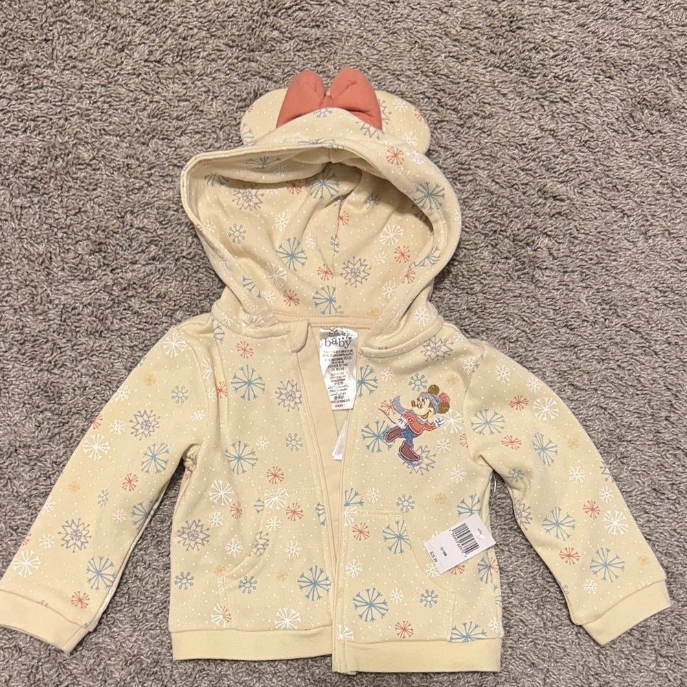 Disney Minnie Hoodie with Character and Snowflake Design